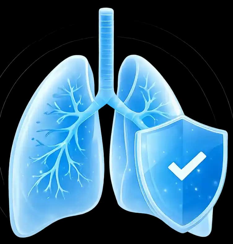 Validated AI lung analysis illustration